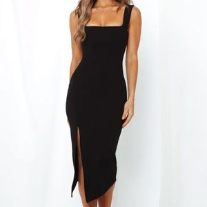 Hello Molly Black Midi Dress